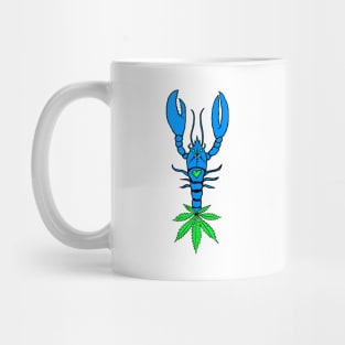 Rare Blue Lobster Third Eye Heart Chakra 420 Leaf Tail Mug